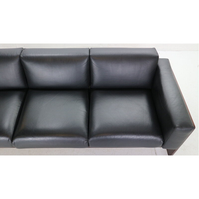 Vintage-Sofa aus schwarzem Leder von Knool für Tobia Scarpa, 1960