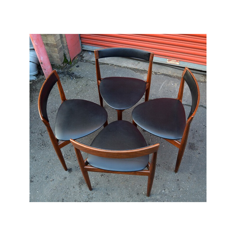 Suite of 4 vintage chairs, Hans OLSEN - 1950s