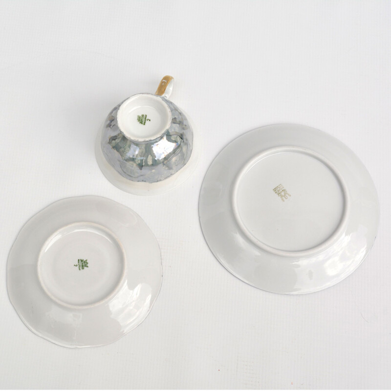 Marble vintage breakfast set by Karolina for Jaworzyna Śląska, Poland 1970s