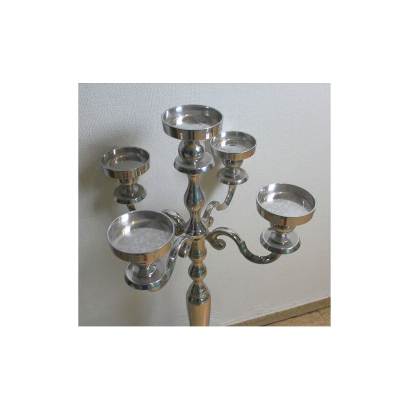 Vintage silver plated candelabra on foot