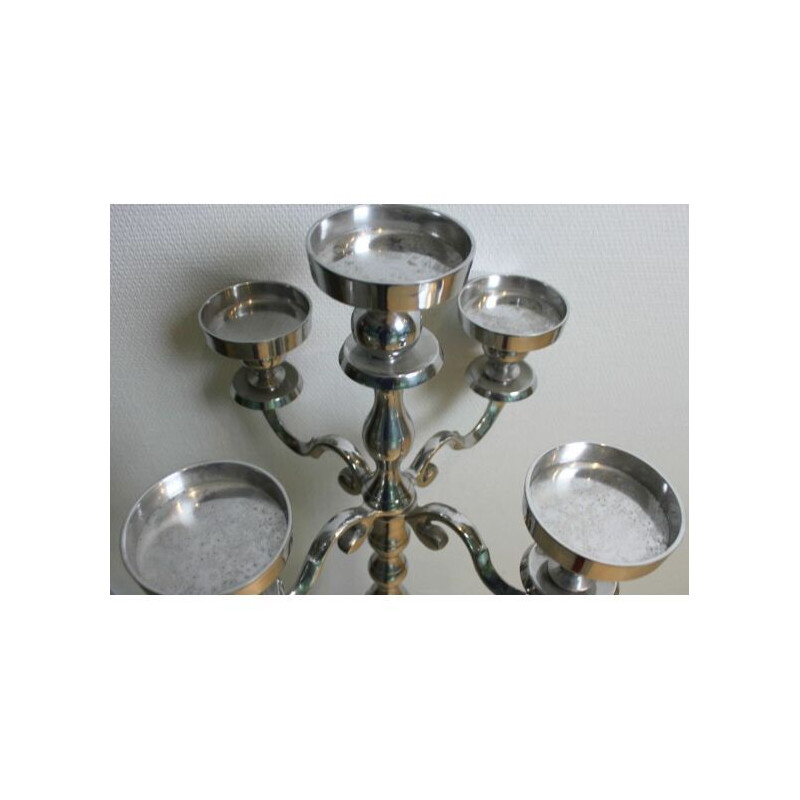 Vintage silver plated candelabra on foot