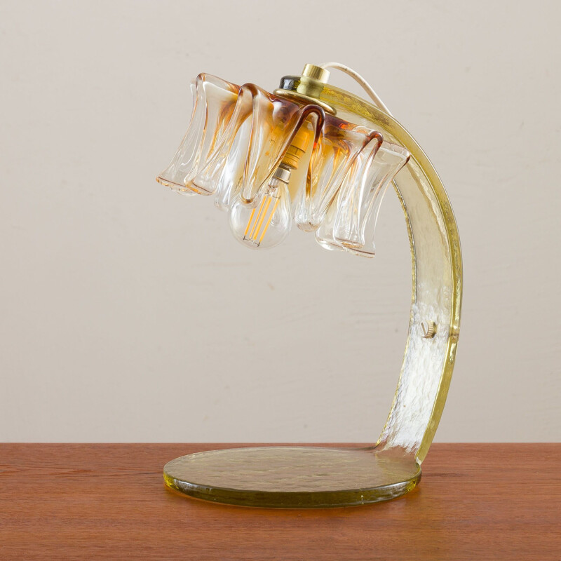 Murano glass vintage desk lamp by Carlo Nason for Mazzega, Italy 1970s