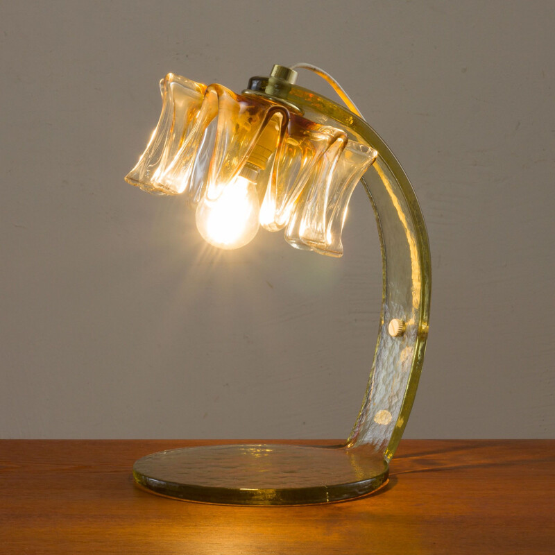 Murano glass vintage desk lamp by Carlo Nason for Mazzega, Italy 1970s