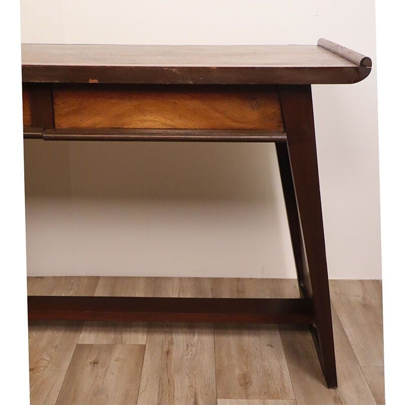 Vintage Brutalist oak console, 1940s