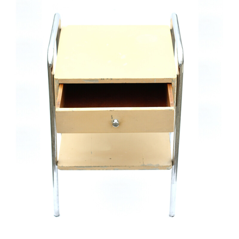 Vintage bedside table with drawer, Robert SLEZAK - 1940s