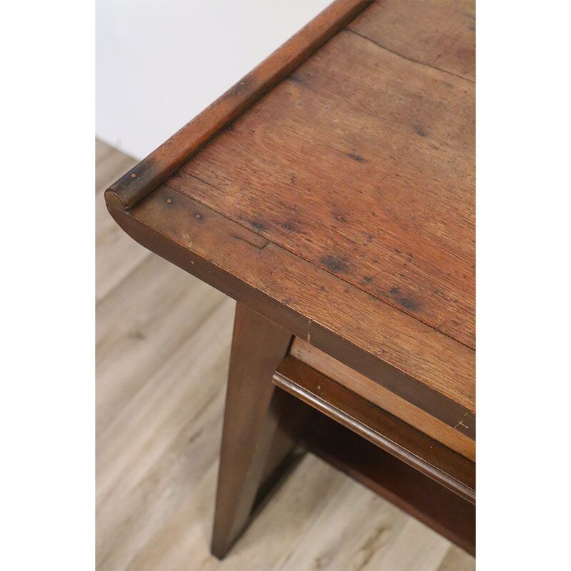 Vintage Brutalist oak console, 1940s