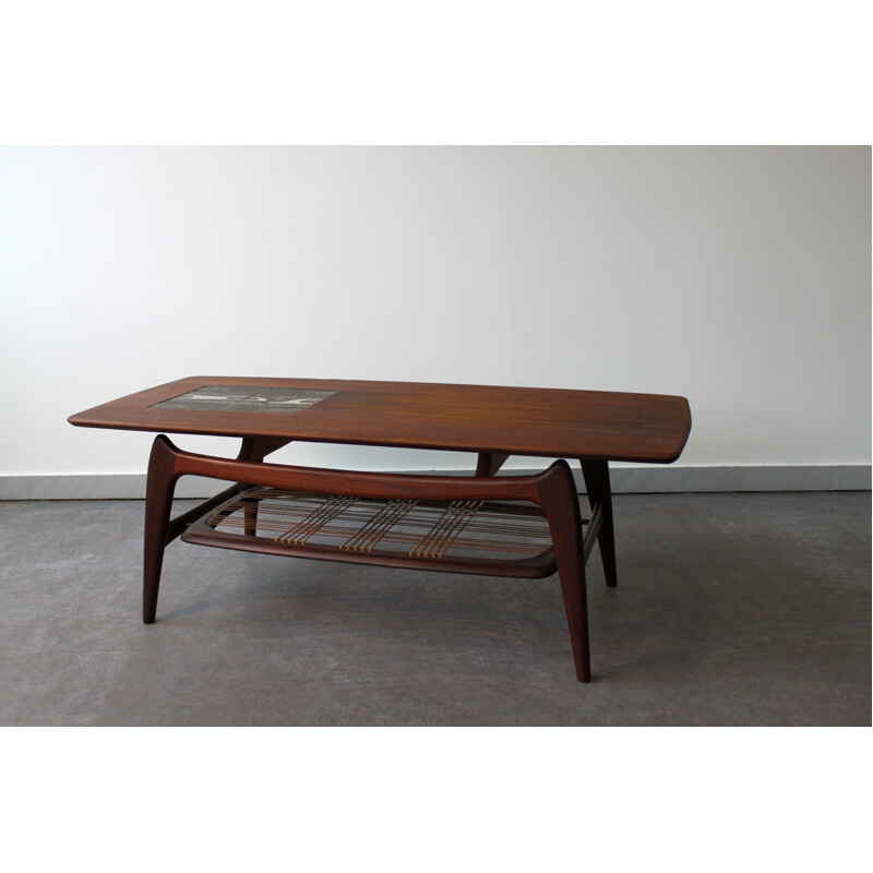 Vintage teak coffee table by Louis Van Teeffelen for Wébé, 1950s