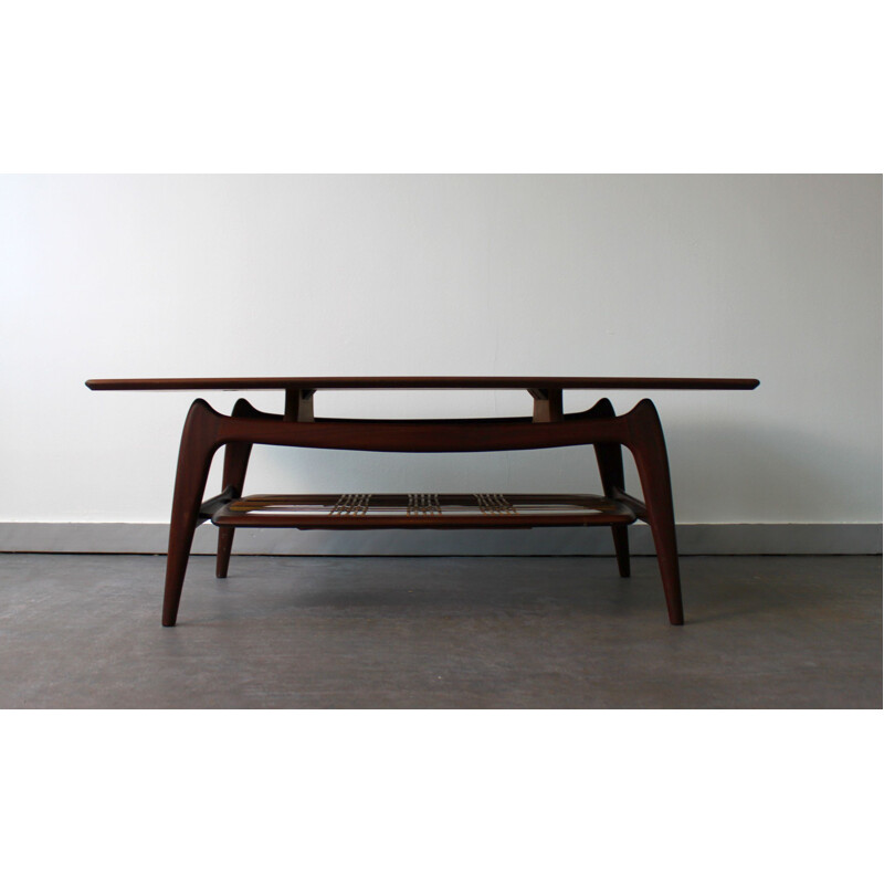 Vintage teak coffee table by Louis Van Teeffelen for Wébé, 1950s