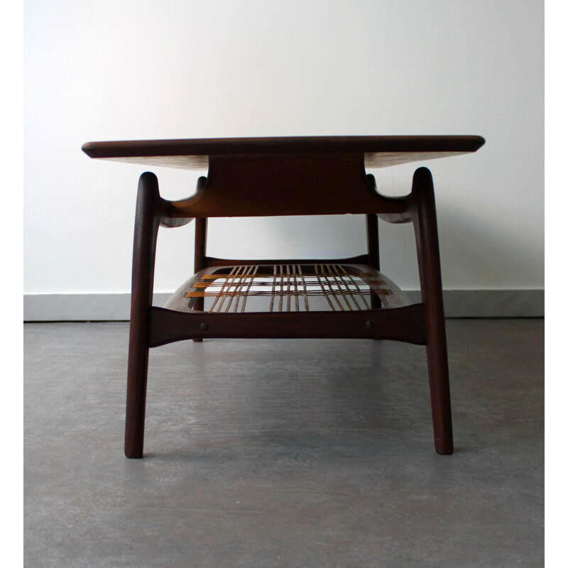 Vintage teak coffee table by Louis Van Teeffelen for Wébé, 1950s