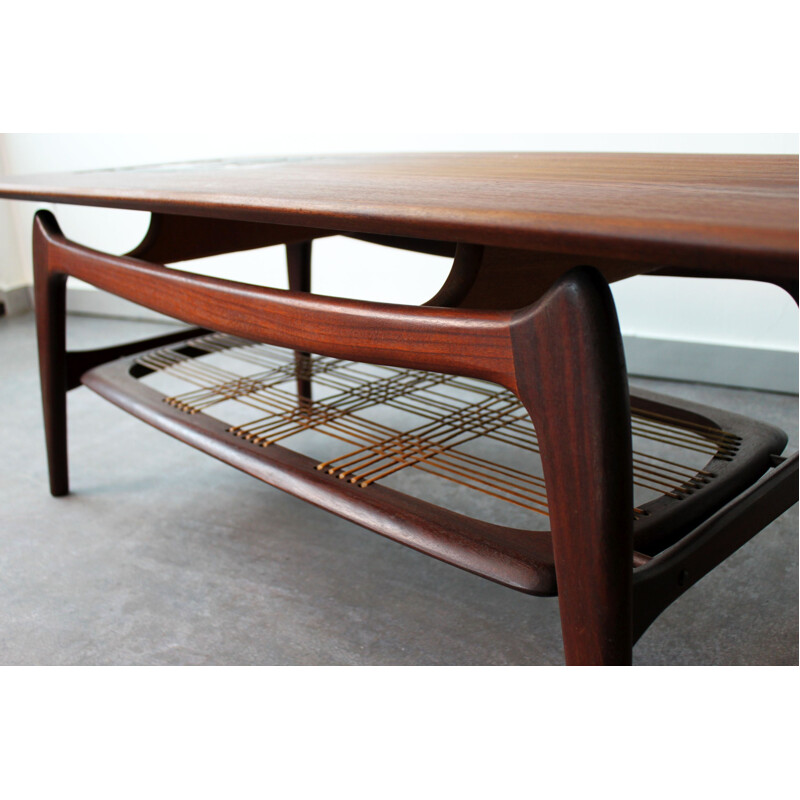 Vintage teak coffee table by Louis Van Teeffelen for Wébé, 1950s