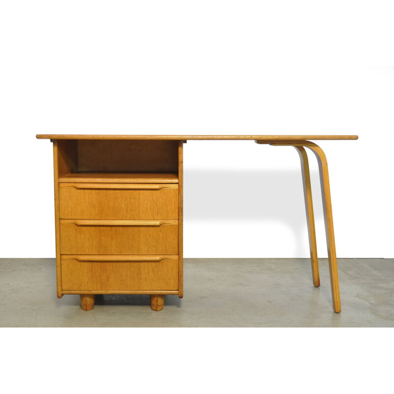 Vintage oak desk by Cees Braakman for Pastoe, 1950