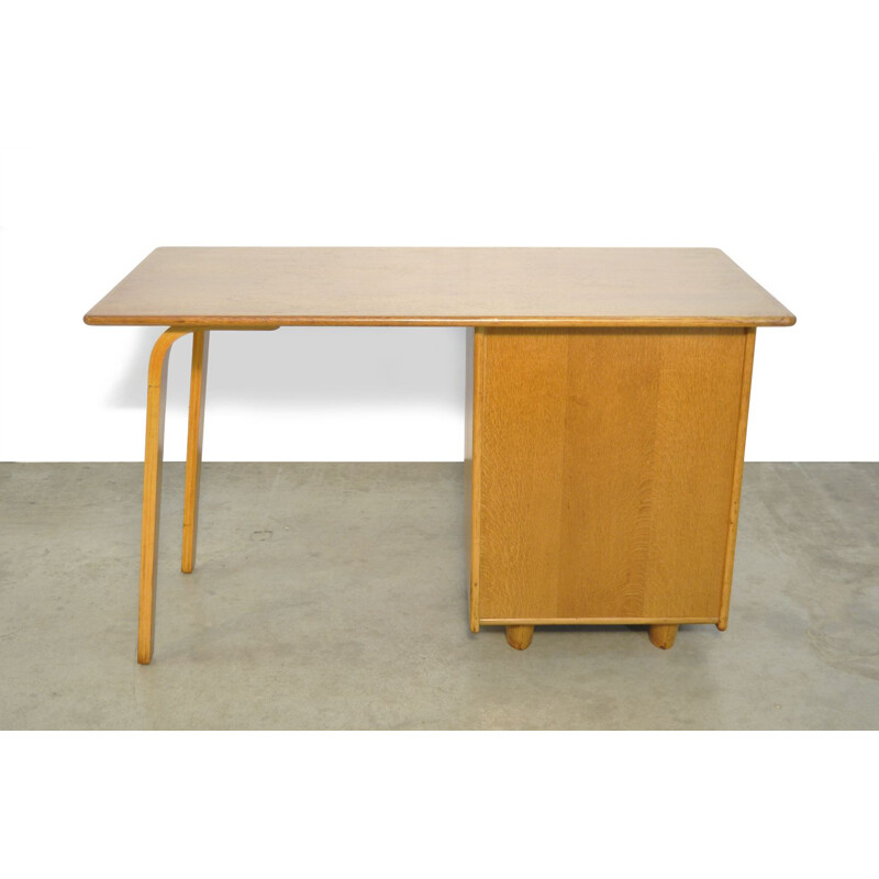 Vintage oak desk by Cees Braakman for Pastoe, 1950