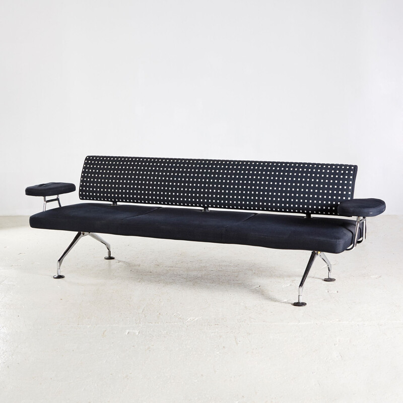 Vintage chrome-plated three-seater sofa by Antonio Citterio for Vitra, 1980