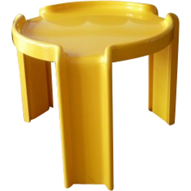 Set of Kartell nesting tables in yellow ABS plastic, Giotto STOPPINO - 1970s