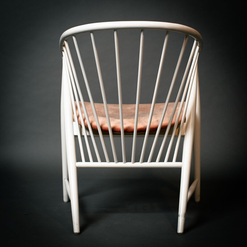 Set of 6 vintage "Sunfeather" chairs in white and pink velvet by Sonna Rosen for Nassjo Stolfabrik, Sweden 1950