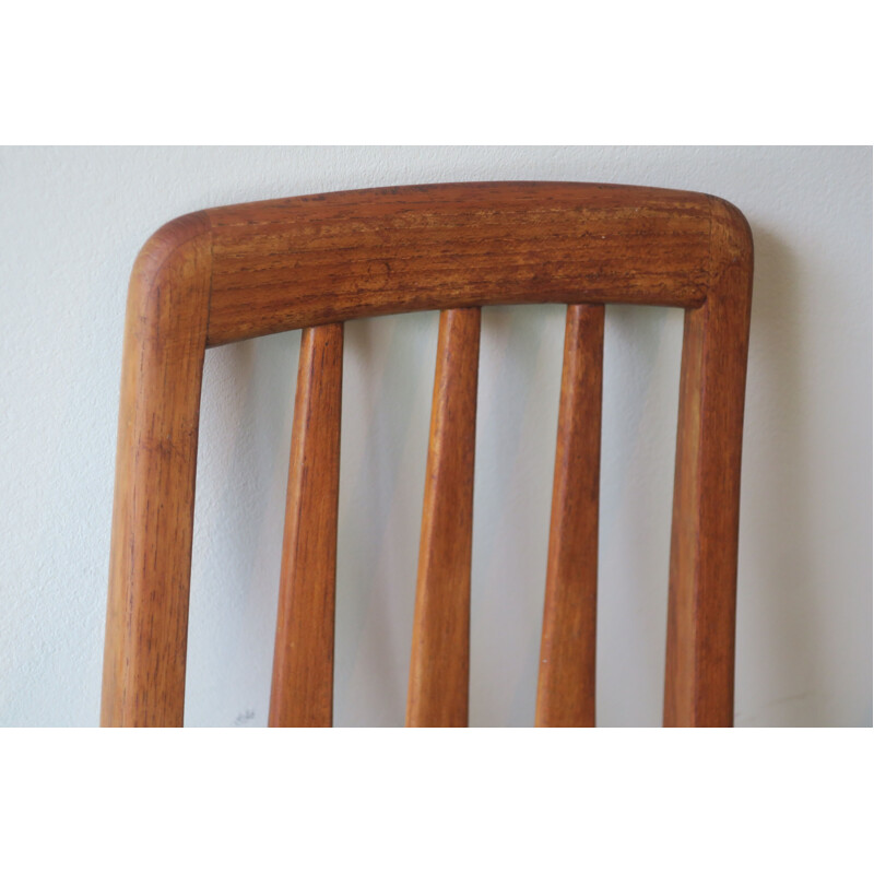 Set of 4 vintage Eva chairs in teak and ash by Niels Koefoed, Denmark 1960