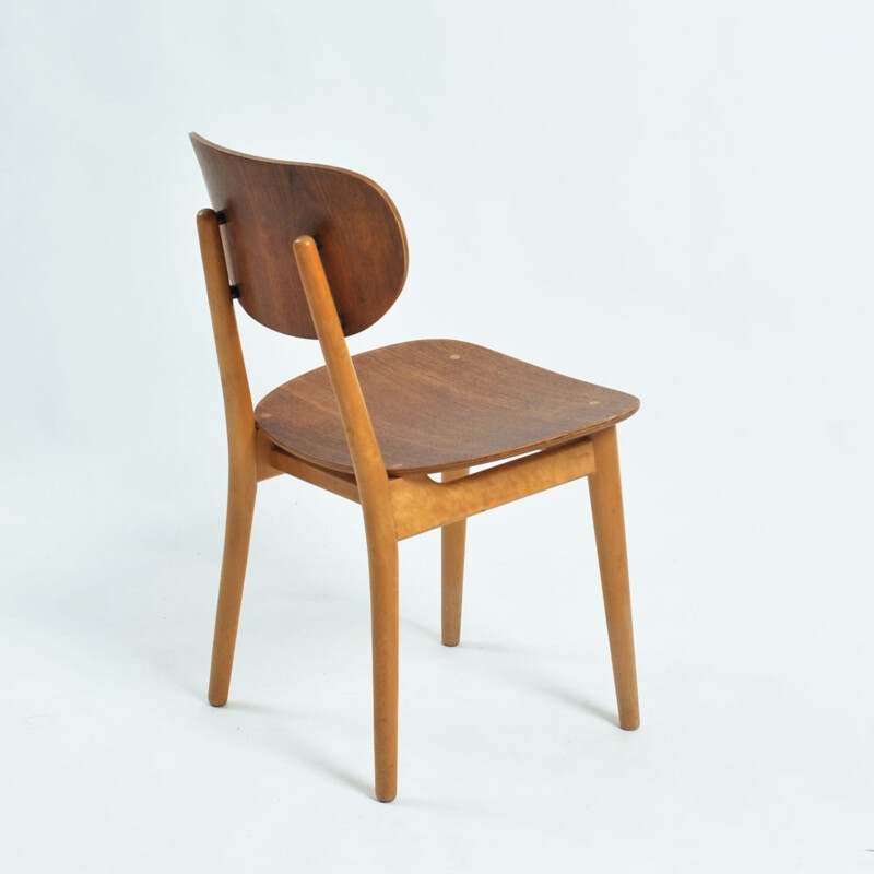 Set of 4 vintage wooden chairs by Cees Braakman for Pastoe, 1950