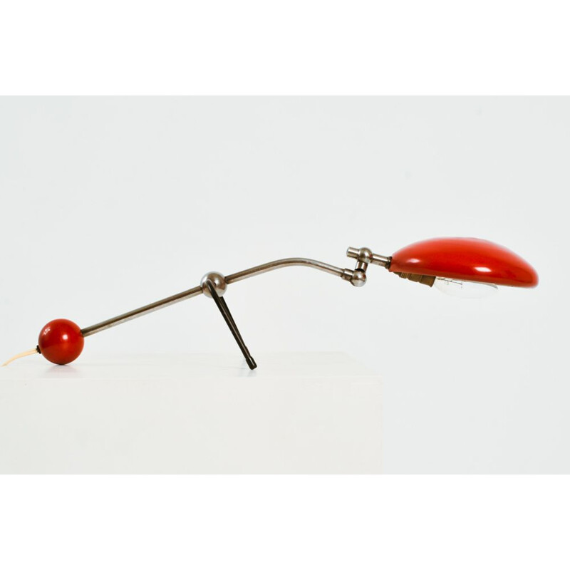 Lampe vintage rouge de JJM Hoogervorst voor Anvia, 1950