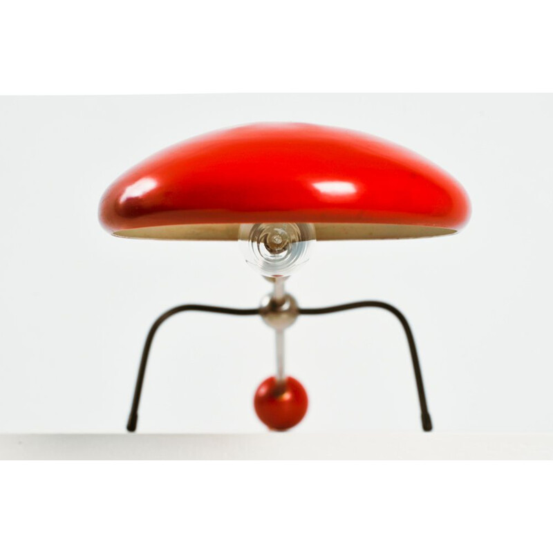 Vintage red lamp by JJM Hoogervorst voor Anvia, 1950