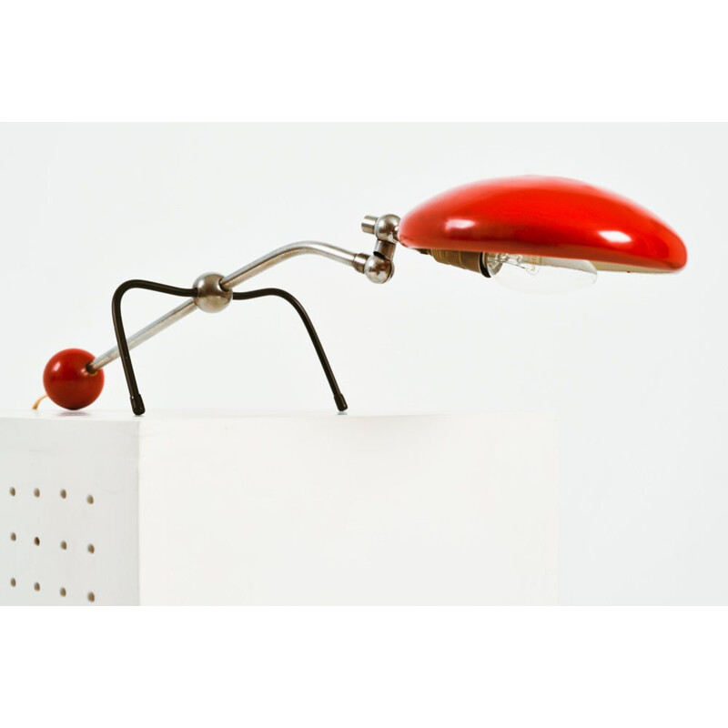 Lampe vintage rouge de JJM Hoogervorst voor Anvia, 1950