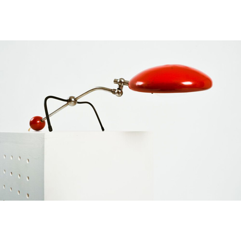 Vintage red lamp by JJM Hoogervorst voor Anvia, 1950