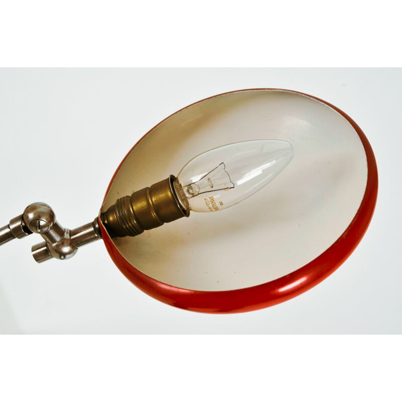 Lampe vintage rouge de JJM Hoogervorst voor Anvia, 1950