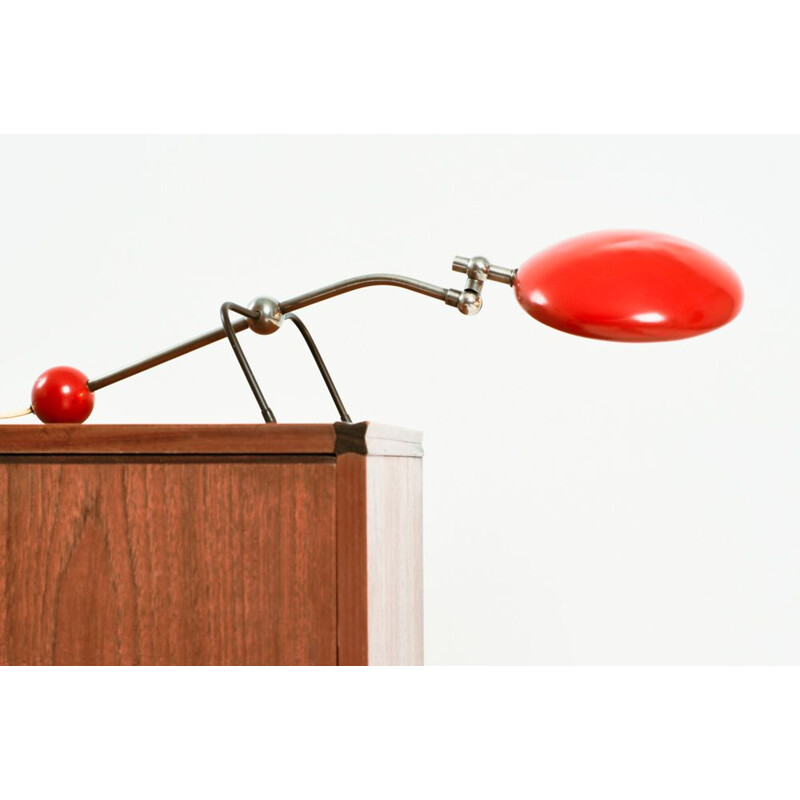 Lampe vintage rouge de JJM Hoogervorst voor Anvia, 1950
