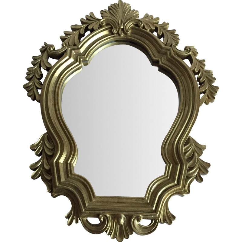 Vintage mirror in golden resin