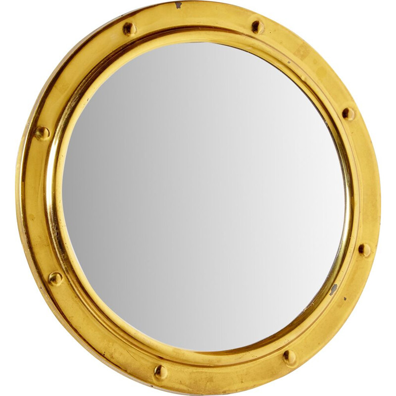 Vintage brass framed mirror