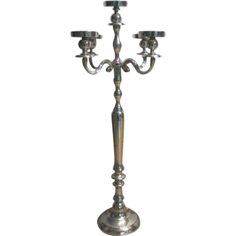 Vintage silver plated candelabra on foot