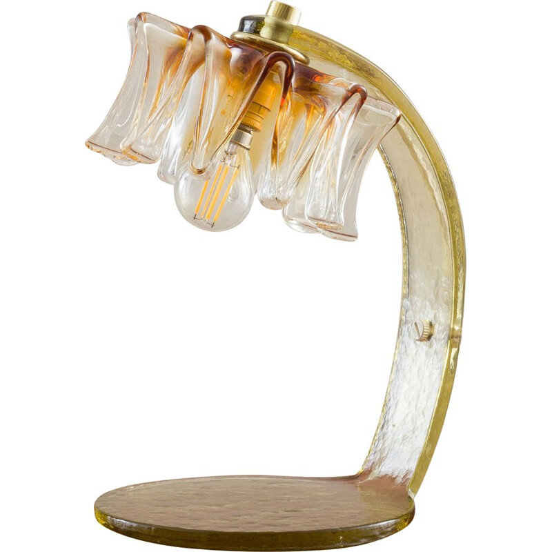 Lampe de bureau vintage en verre de Murano par Carlo Nason pour Mazzega, Italie 1970