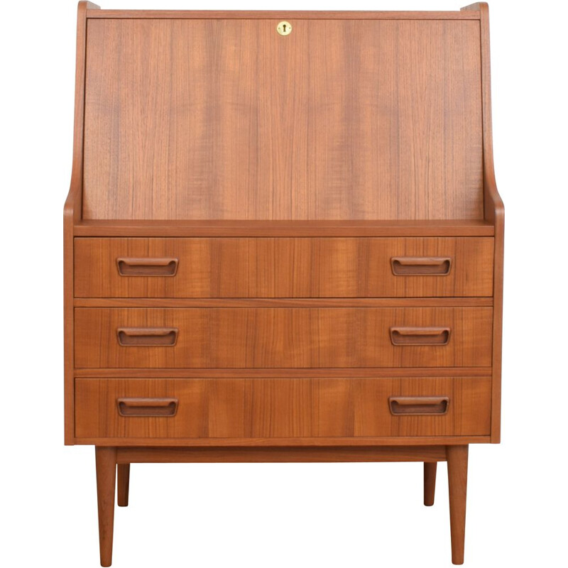 Mid-century Danish teak secretary by Gunnar Nielsen for Tibergaard, 1960s