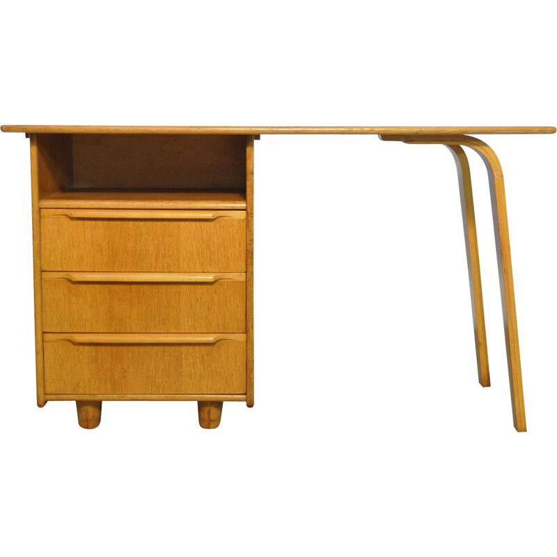 Vintage oak desk by Cees Braakman for Pastoe, 1950