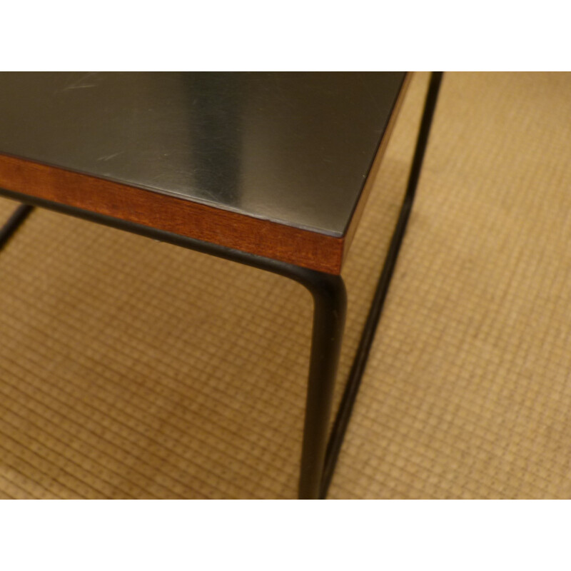 Pair of side tables black and white, Pierre GUARICHE - 1960s