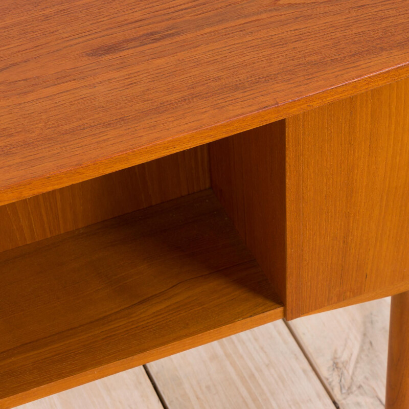 Mid century teak free standing desk with 3 drawers, Denmark