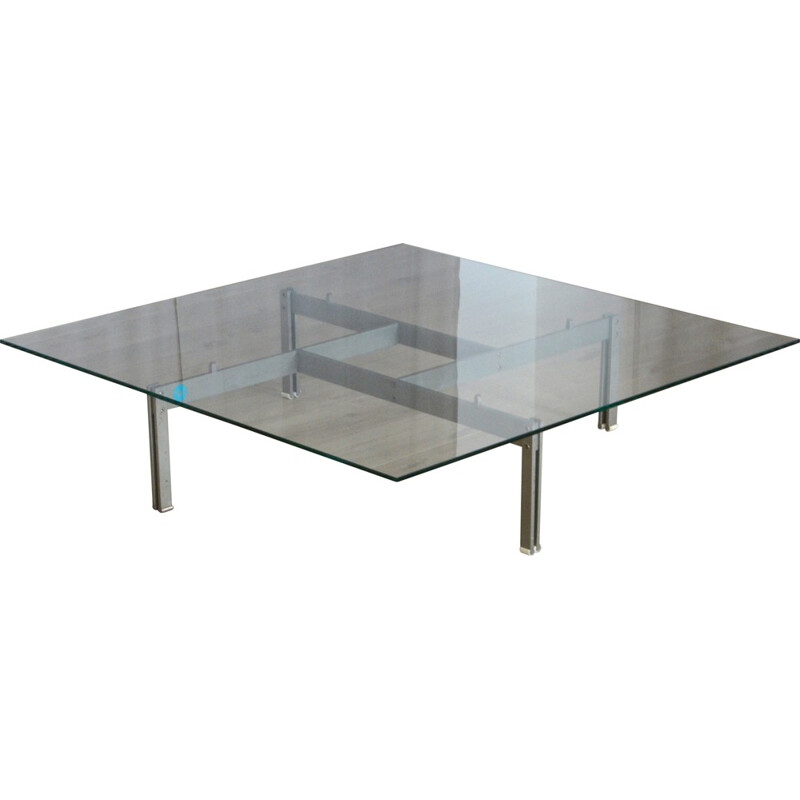 "Onda" table in glass and metal, Giovanni OFFREDI - 1960s