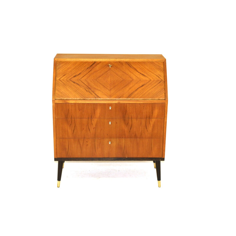 Vintage teak and beech desk, Sweden 1950s