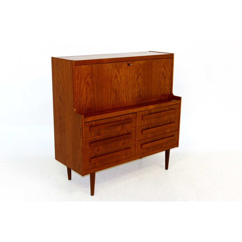 Vintage teak secretary por Sigfrid Omann para Olholm Møbelfabrik, Dinamarca Anos 60