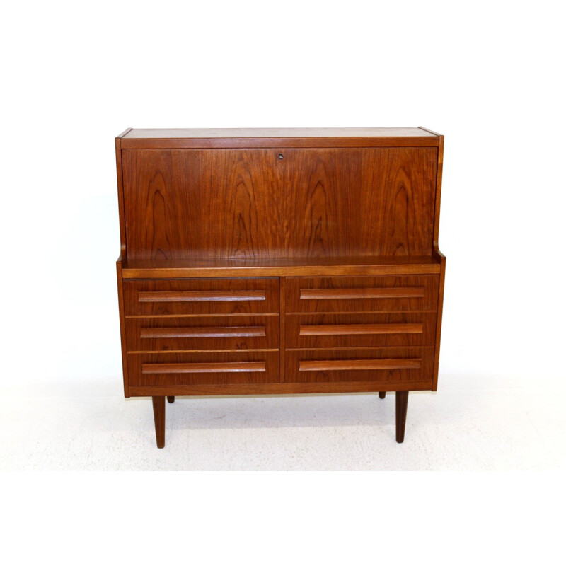 Vintage teak secretary by Sigfrid Omann for Olholm Møbelfabrik, Denmark 1960s