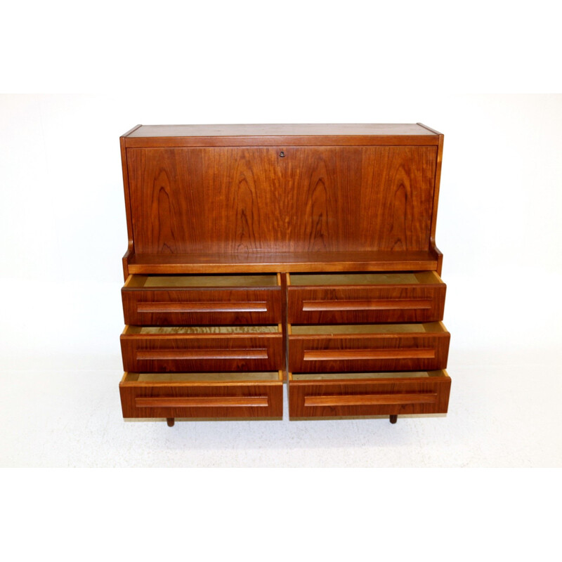 Vintage teak secretary by Sigfrid Omann for Olholm Møbelfabrik, Denmark 1960s