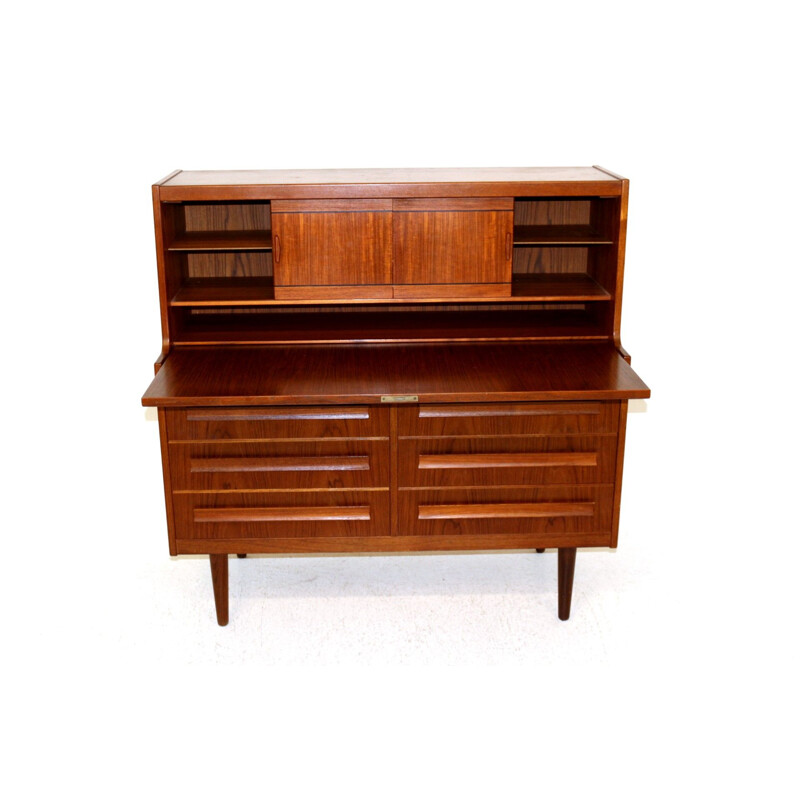 Vintage teak secretary por Sigfrid Omann para Olholm Møbelfabrik, Dinamarca Anos 60