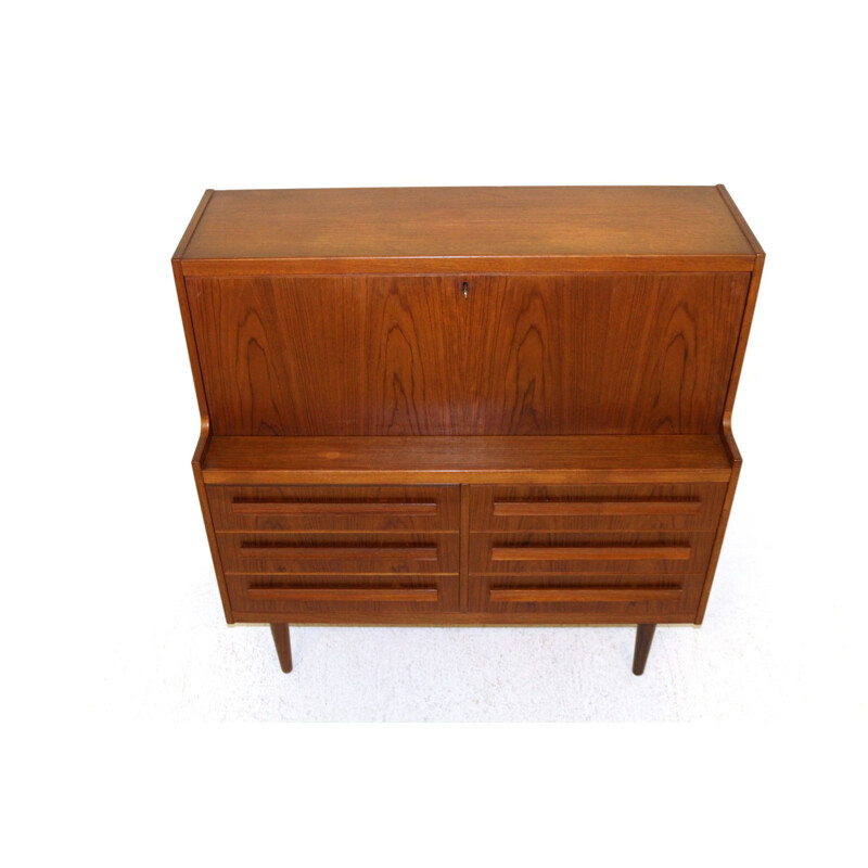 Vintage teak secretary por Sigfrid Omann para Olholm Møbelfabrik, Dinamarca Anos 60