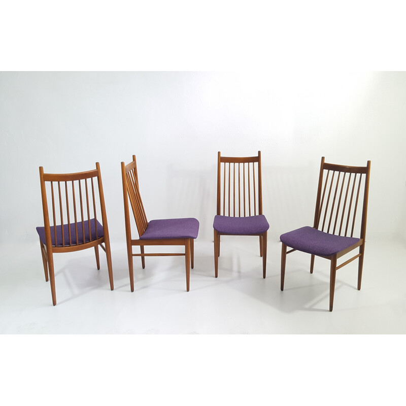 Ensemble de 4 chaises scandinaves en teck - 1960