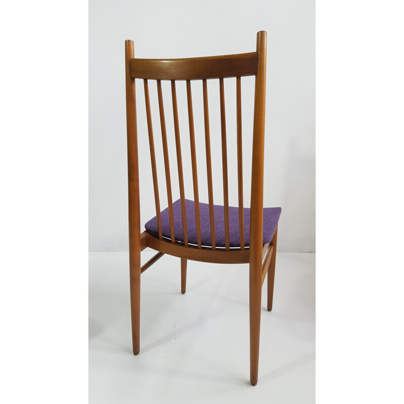 Set of 4 Scandinavian dining chairs in solid teak - 1960s