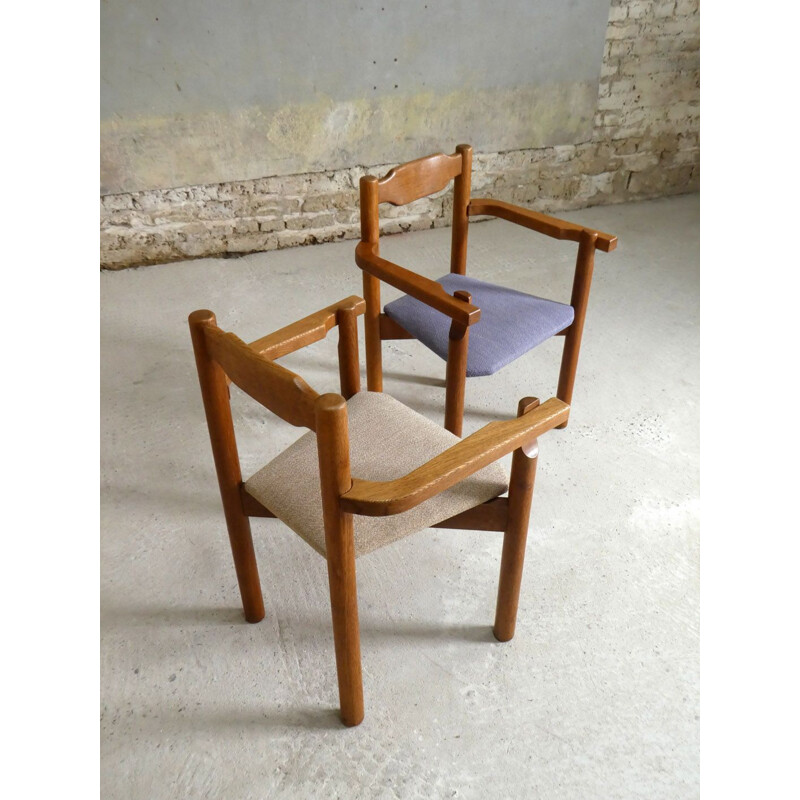 Pair of vintage bridge chairs by Guillerme and Chambron for Votre Maison