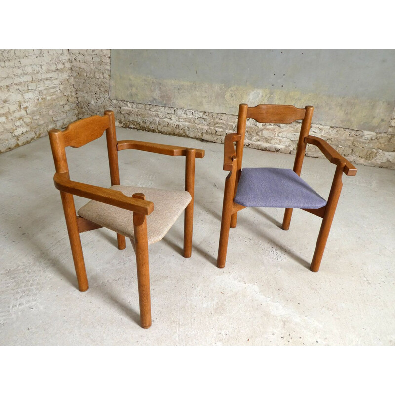 Pair of vintage bridge chairs by Guillerme and Chambron for Votre Maison