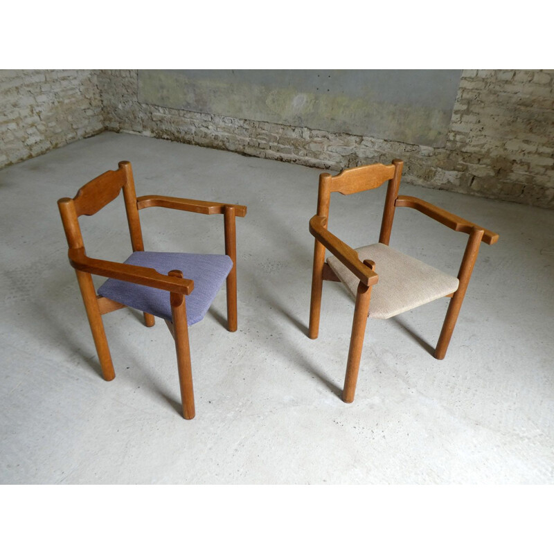 Pair of vintage bridge chairs by Guillerme and Chambron for Votre Maison