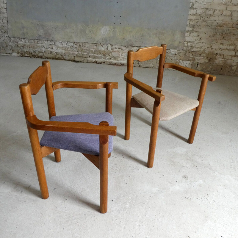 Pair of vintage bridge chairs by Guillerme and Chambron for Votre Maison