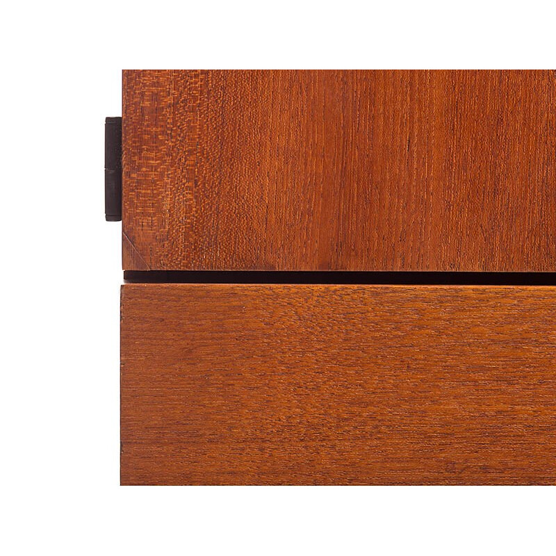 Dutch Pastoe "CU03" high cabinet in teak and black metal, Cees BRAAKMAN - 1950s