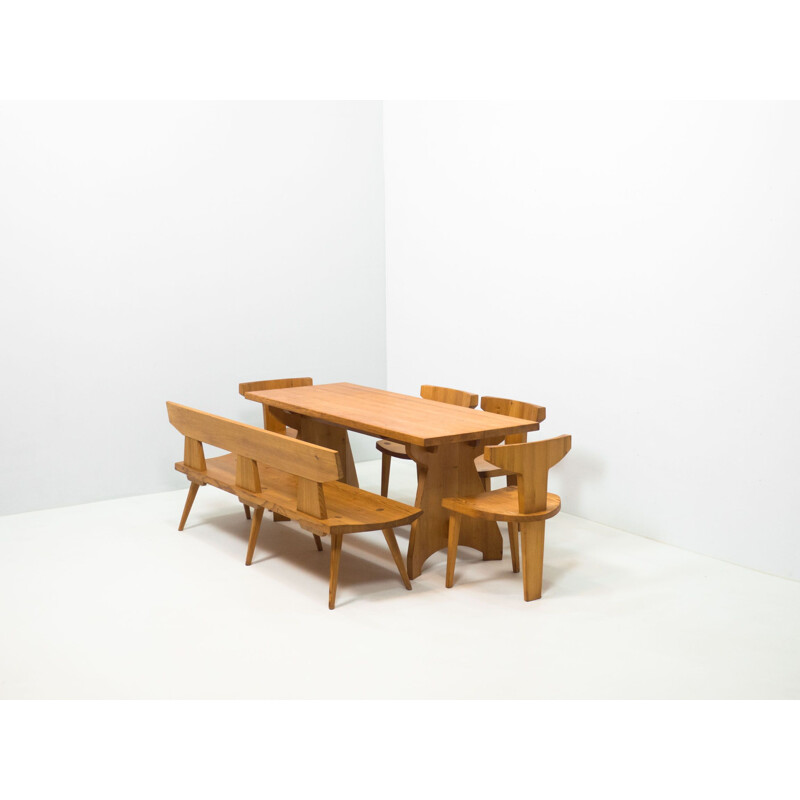 Vintage pine dining set by Jacob Kielland-Brandt pour I. Christiansen, Denmark 1960
